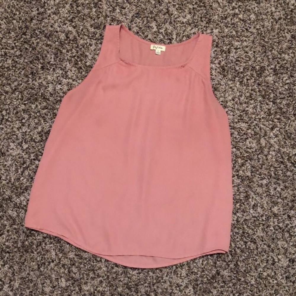 Flowy sheer blush pink spring sleeveless blouse